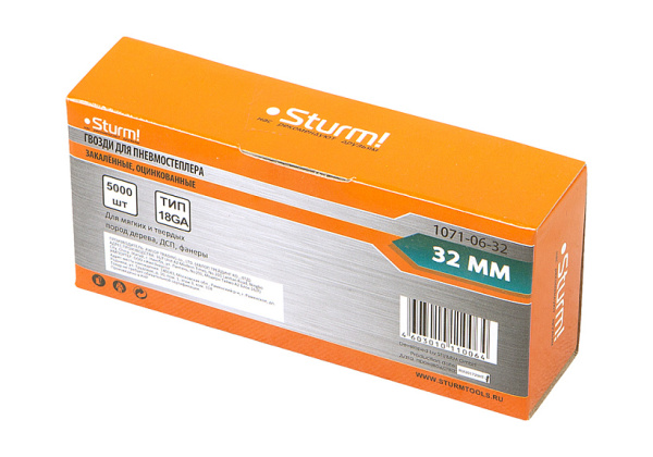 картинка Гвозди тип 300 для пневмонейлера L 32мм 2,0х1,25 Sturm уп-ка 5000шт /20 от магазина Компания+