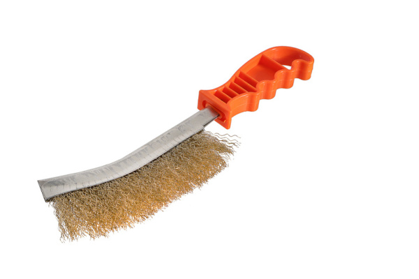 картинка Корщетка ручная 1 ряд железная латунь пластиковая ручка Sturm /12 от магазина Компания+