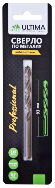картинка Сверло по металлу  9,0х125 мм Cobalt Ultima /50 от магазина Компания+